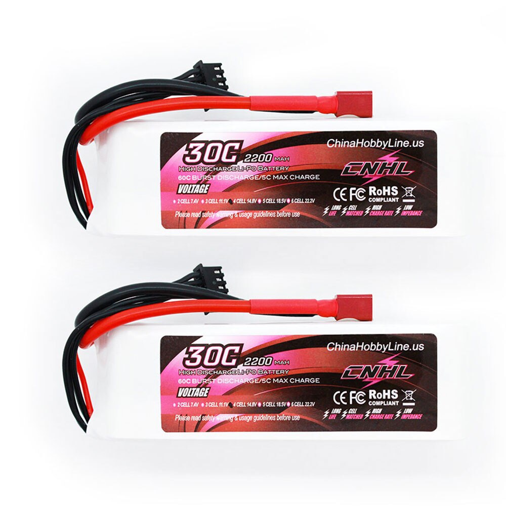 2pcs CNHL 4S 14.8V 2200mAh Lipo Battery 30C 40C 70C With XT60 T Dean Plug For RC Airplane Car FPV Helicopter Drone Quadcopter