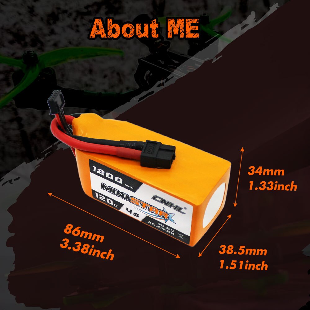 4PCS CNHL 4S 14.8V Lipo Battery 1300mAh 1500mAh 1800mAh 120C MiniStar With XT60 Plug For RC FPV Boat Quadcopter Airplane Drone