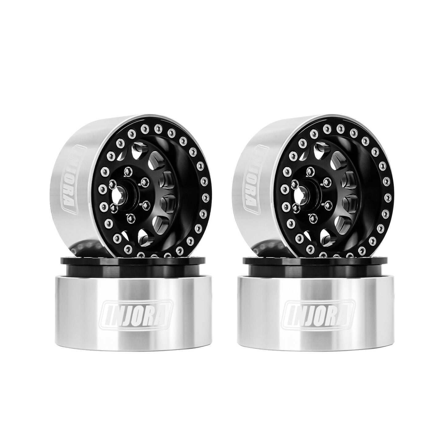 INJORA CNC Aluminium 1.9 "Beadlock Deep Dish Negatieve Offset 10.4mm Velg voor 1/10 RC Crawler Auto TRX4 Axiale SCX10 (W1949)