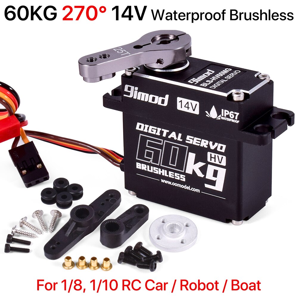 9imod 50KG 60KG 70KG Waterproof Digital Brushless Servo 14V Metal Gear Steering RC Servo For 1/8 1/10 Traxxas Scx10 RC Car