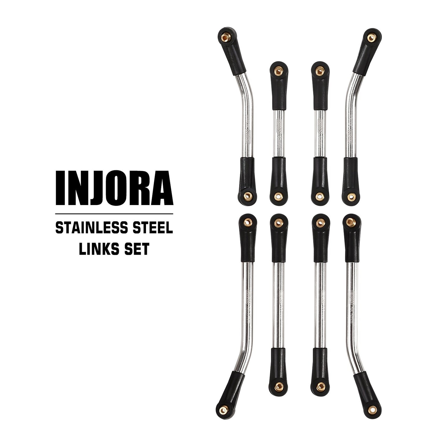 INJORA Stainless Steel High Clearance 4 Links Set Upgrade Parts For 1/24 Axial SCX24 C10 JEEP JLU Ford Bronco