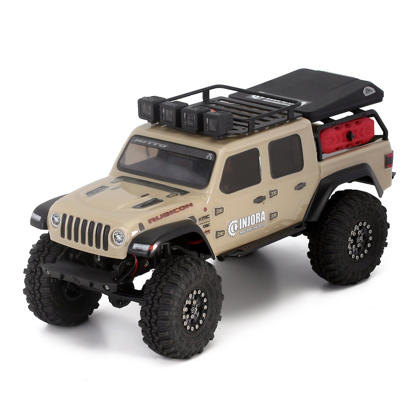 INJORA Bagagedrager Imperiaal Met Spots Voor 1/24 RC Crawler Axiale SCX24 Jeep Gladiator AXI00005