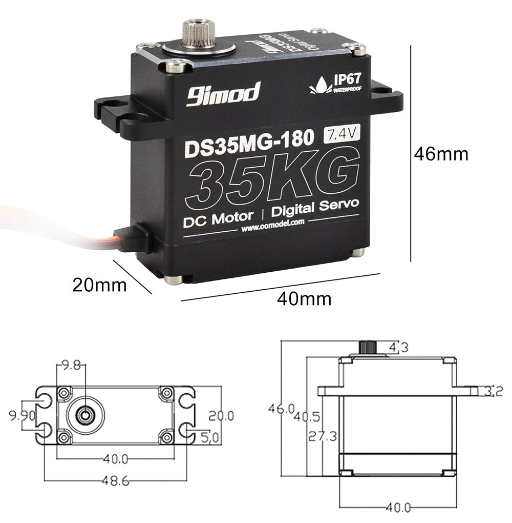 9imod 35kg 25kg 20kg 15kg Waterpoof Arduino Servo Volledige AL RC Stuurservo's Metal Gear Digitale Servo RC 1/8 1/10 Klauw Truck