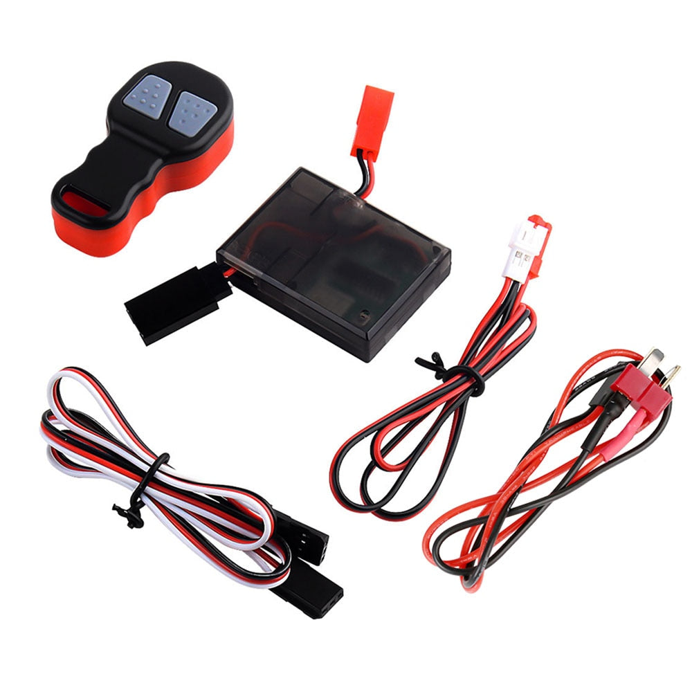 INJORA RC Car Metal Winch + Wireless Remote Controller for 1:10 RC Crawler Car TRX4 TRX6 Axial SCX10 90046 Redcat Gen MST CFX