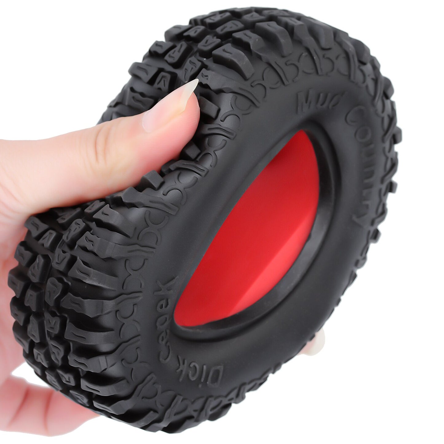 INJORA 4PCS 1.9" Rubber Wheel Tires with Dual Stage TPE Foam for RC Crawler Car Axial SCX10 90046 TRX4 D90 Redcat Gen8