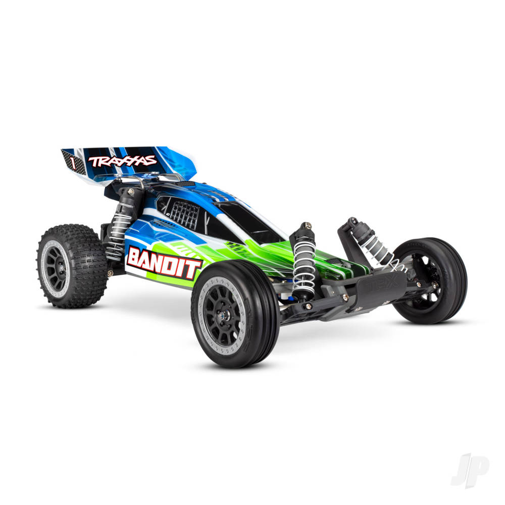 TRAXXAS Bandit 1:10 2WD RTR Electric Off-Road Buggy, Green (+ TQ 2-ch, XL-5, Titan 550, 7-Cell NiMH, USB-C) SHADOW STOCK TRX24054-8-GRN