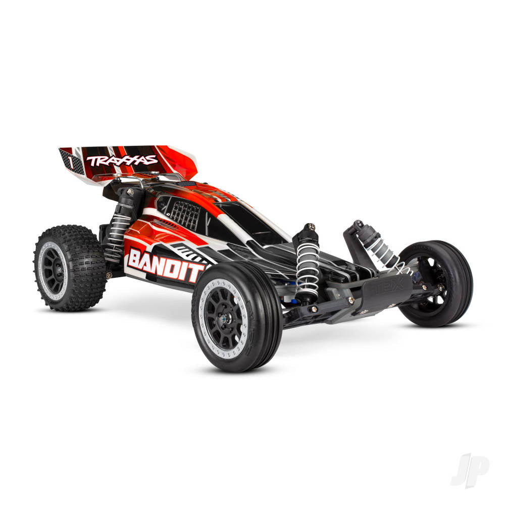 TRAXXAS Bandit 1:10 2WD RTR Electric Off-Road Buggy, Red (+ TQ 2-ch, XL-5, Titan 550, 7-Cell NiMH, USB-C) SHADOW STOCK TRX24054-8-RED