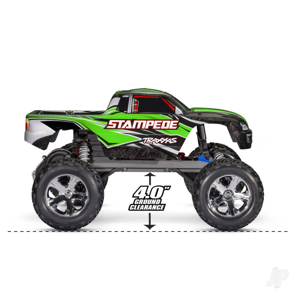 TRAXXAS Stampede 1:10 2WD RTR Monster Truck elettrico, BLU (+ TQ 2 canali, Titan 550, XL-5, NiMH a 7 celle, caricatore USB-C) Shadow stock TRX36054-8-BLU