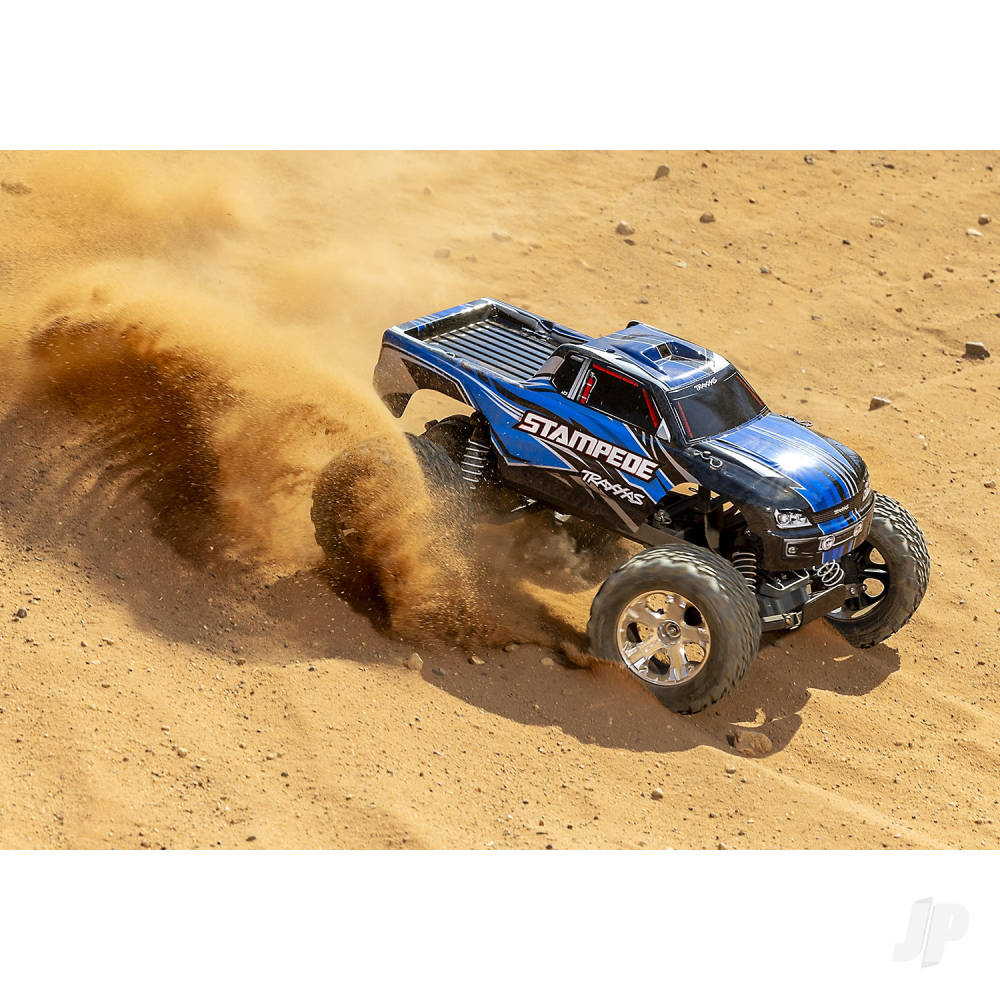 TRAXXAS Stampede 1:10 2WD RTR Monster Truck elettrico, Rosso (+ TQ 2 canali, Titan 550, XL-5, NiMH a 7 celle, caricatore USB-C) Shadow stock TRX36054-8-RED