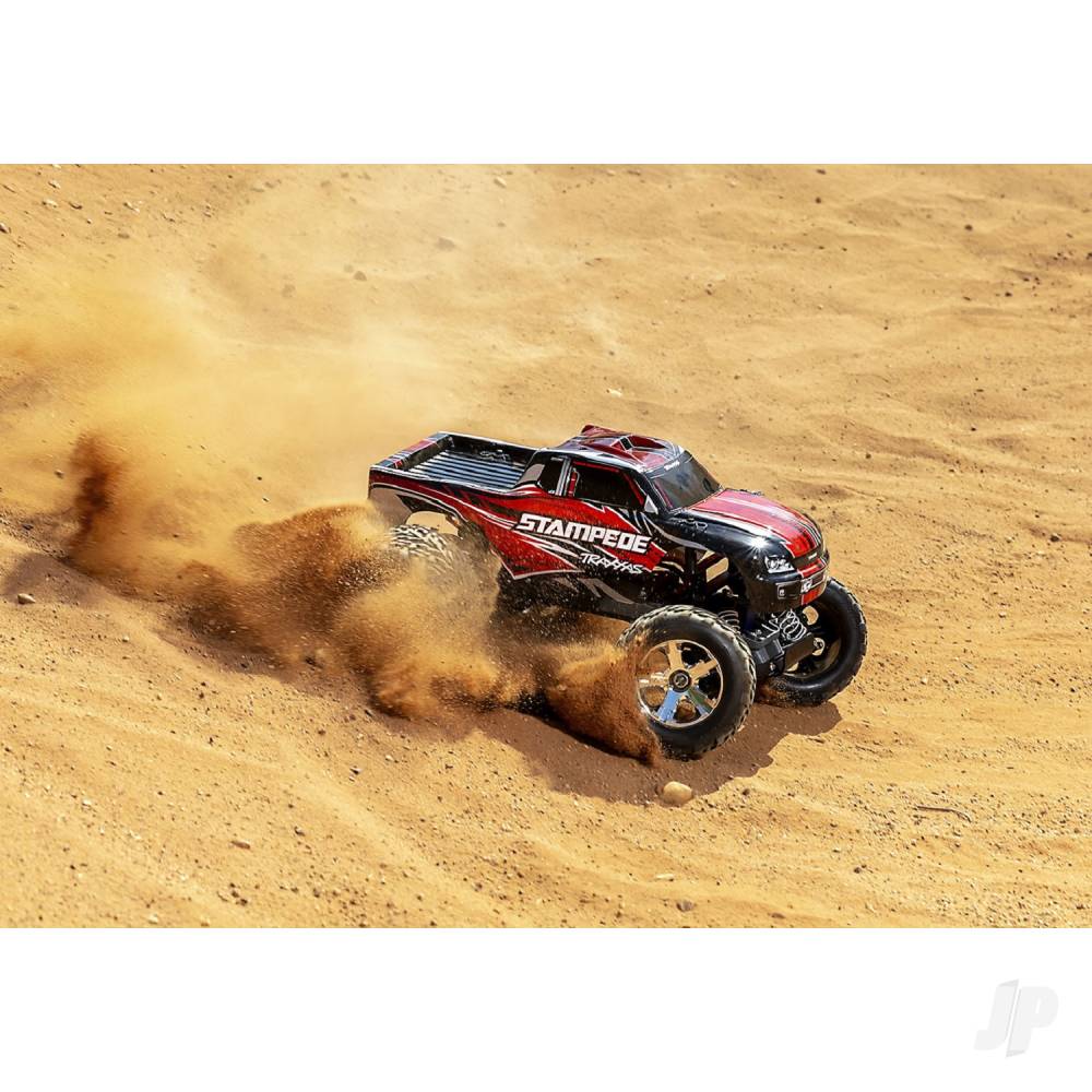 TRAXXAS Stampede 1:10 2WD RTR Monster Truck elettrico, arancione (+ TQ 2 canali, Titan 550, XL-5, NiMH a 7 celle, caricatore USB-C) Shadow stock TRX36054-8-ORNG