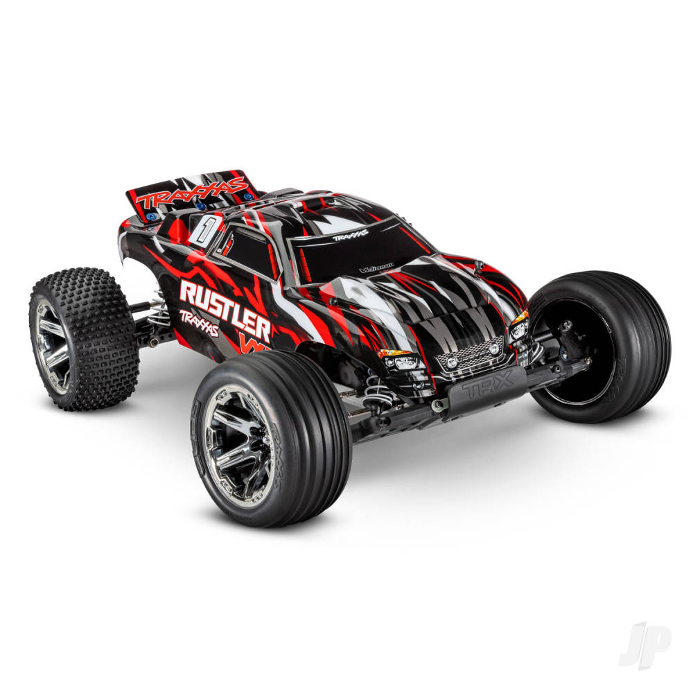TRAXXAS Red Rustler VXL 1:10 2WD RTR Brushless Electric Stadium Truck  TRX37076-74-RED  (shadow stock)