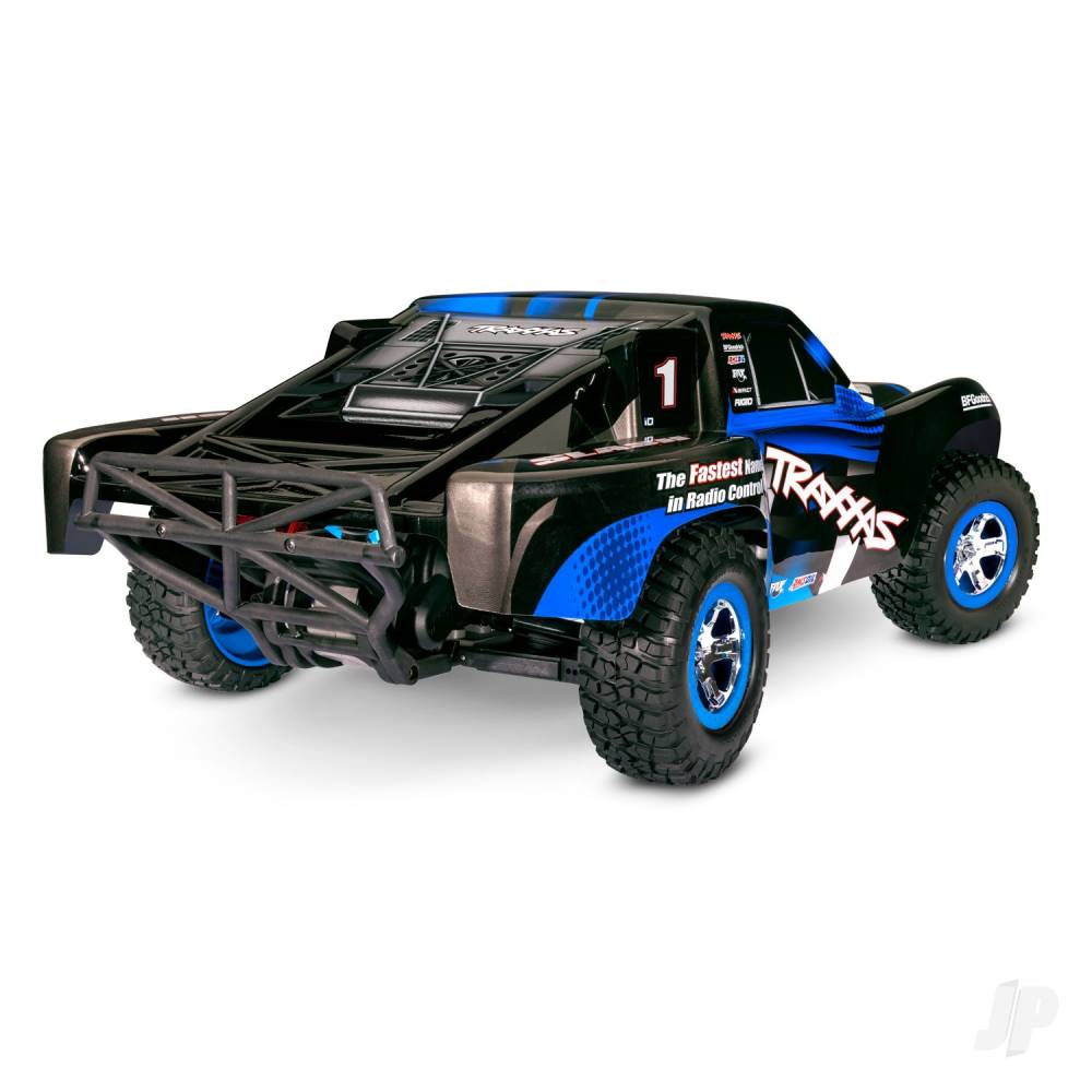 Traxxas Slash 1:10 2WD RTR elektrische kortebaantruck, blauw TRX58034-8-BLUE (schaduwvoorraad) 