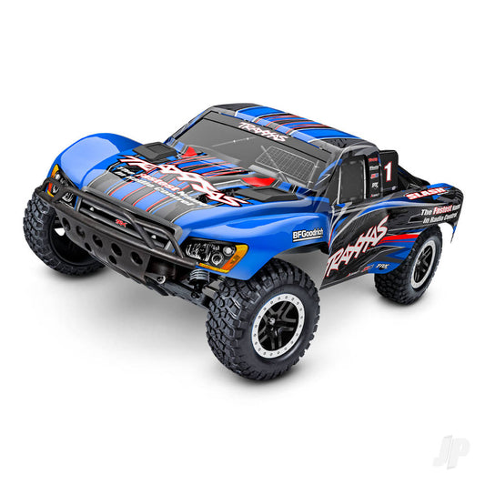 TRAXXAS Slash BL-2S 1:10 2WD RTR camion elettrico senza spazzole per percorsi brevi, BLU (stock ombra) TRX58134-4-BLUE