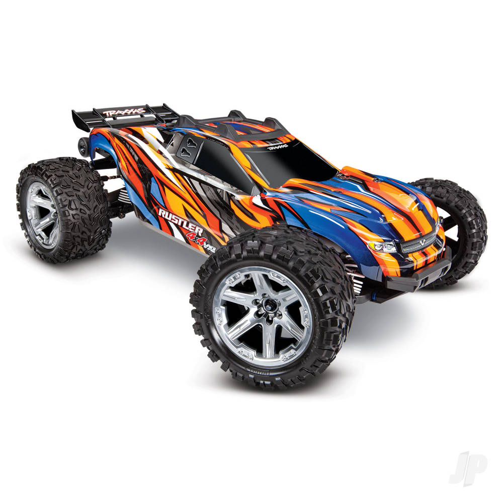 TRAXXAS Orange Rustler 4X4 VXL 1:10 4WD RTR camion da stadio elettrico senza spazzole TRX67076-4-ORNG (SHADOW STOCK)