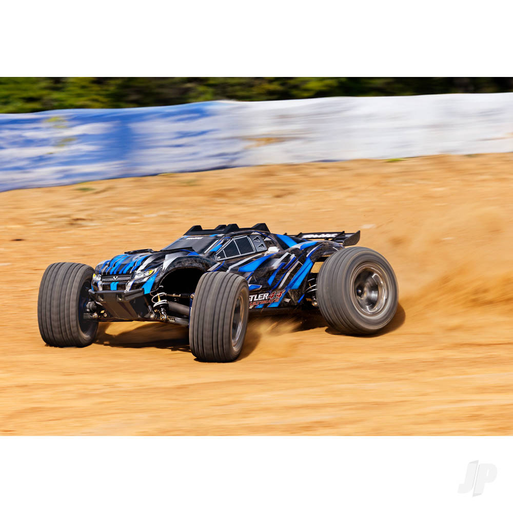 TRAXXAS Rustler Ultimate 4X4 VXL 1:10 4WD RTR Brushless Electric Short Course Truck, blue   TRX67097-4-BLUE  (shadow stock)