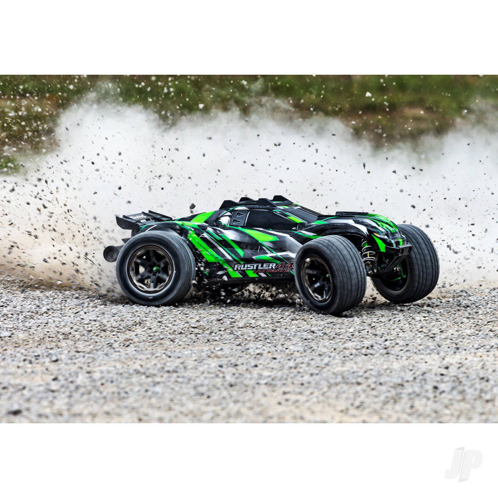 TRAXXAS Rustler Ultimate 4X4 VXL 1:10 4WD RTR camion elettrico senza spazzole per percorsi brevi, verde TRX67097-4-GRN (stock ombra)