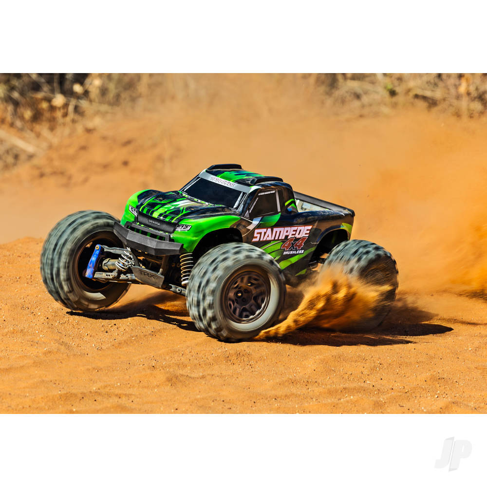 TRAXXAS Stampede 4X4 BL-2S 1:10 4WD RTR Brushless Electric Monster Truck, Green  TRX67154-4-GRN (supplier stock 2-3 days)