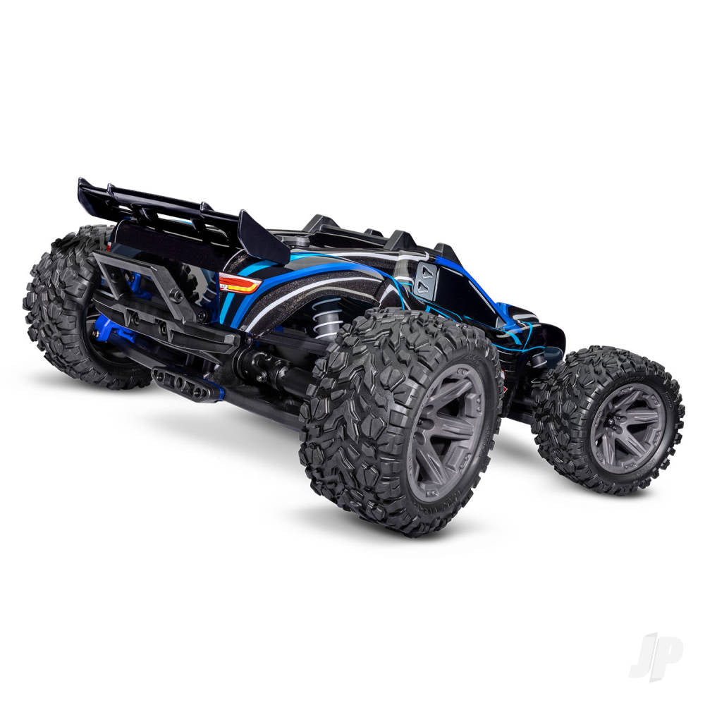 TRAXXAS Rustler 4X4 BL-2S 1:10 4WD RTR camion da stadio elettrico senza spazzole, blu TRX67164-4-BLUE (stock ombra)