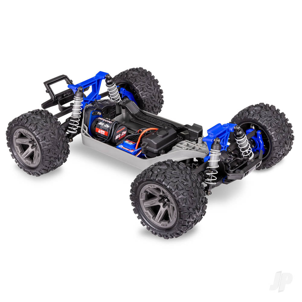 TRAXXAS Rustler 4X4 BL-2S 1:10 4WD RTR camion da stadio elettrico senza spazzole, blu TRX67164-4-BLUE (stock ombra)