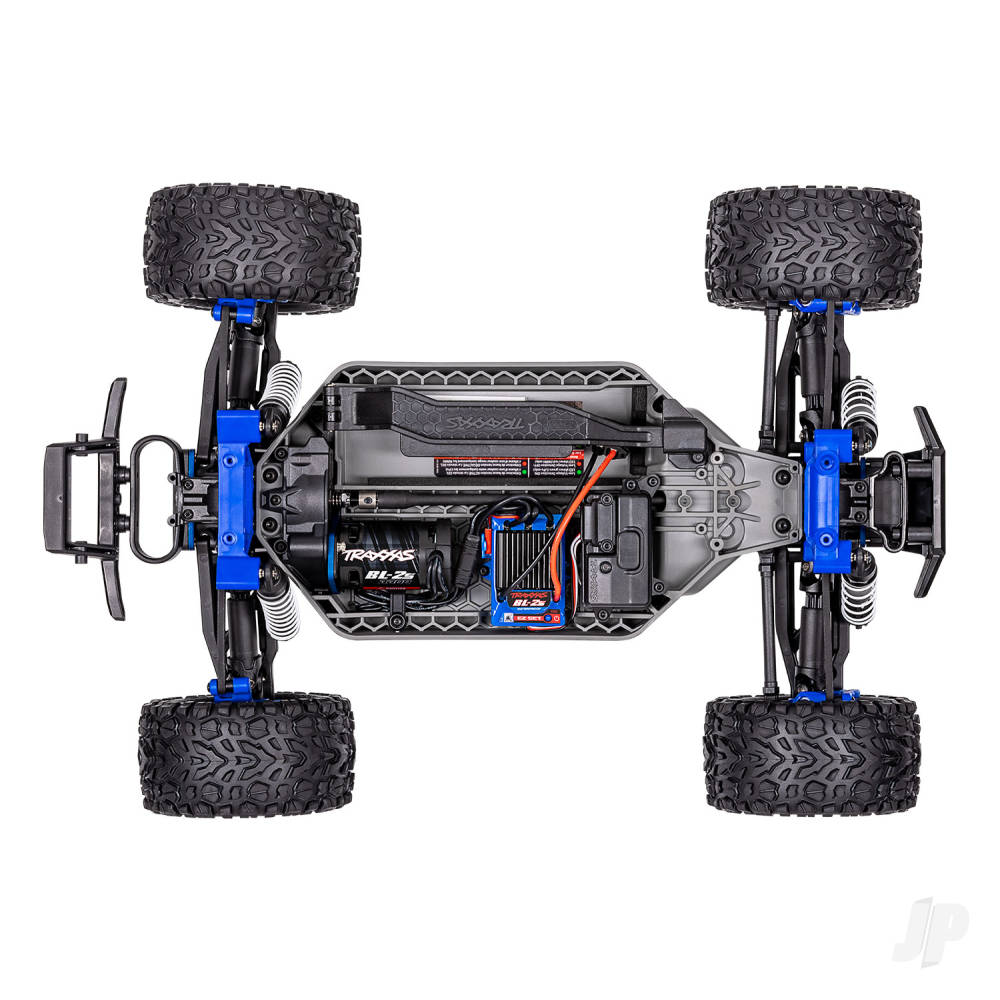 TRAXXAS Rustler 4X4 BL-2S 1:10 4WD RTR camion da stadio elettrico senza spazzole, blu TRX67164-4-BLUE (stock ombra)