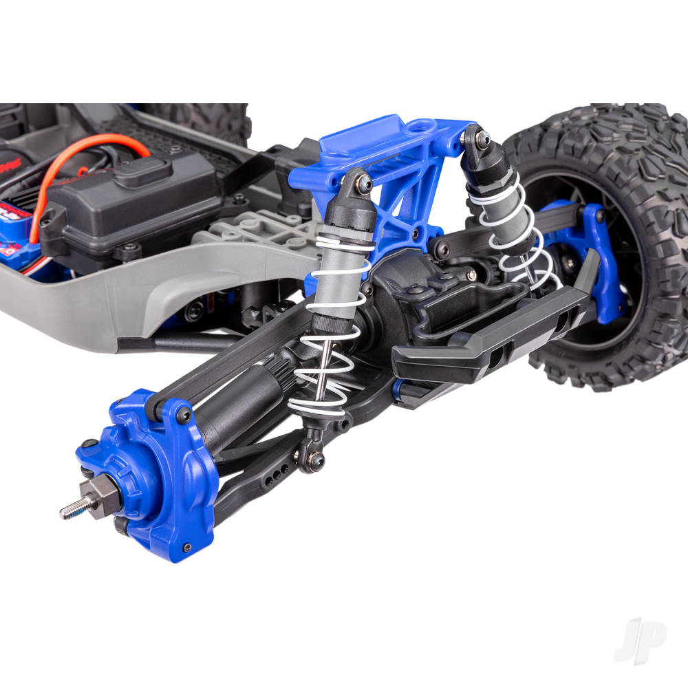 TRAXXAS Rustler 4X4 BL-2S 1:10 4WD RTR camion da stadio elettrico senza spazzole, blu TRX67164-4-BLUE (stock ombra)