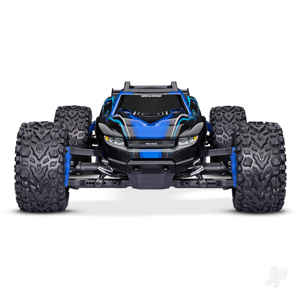 TRAXXAS Rustler 4X4 BL-2S 1:10 4WD RTR camion da stadio elettrico senza spazzole, blu TRX67164-4-BLUE (stock ombra)