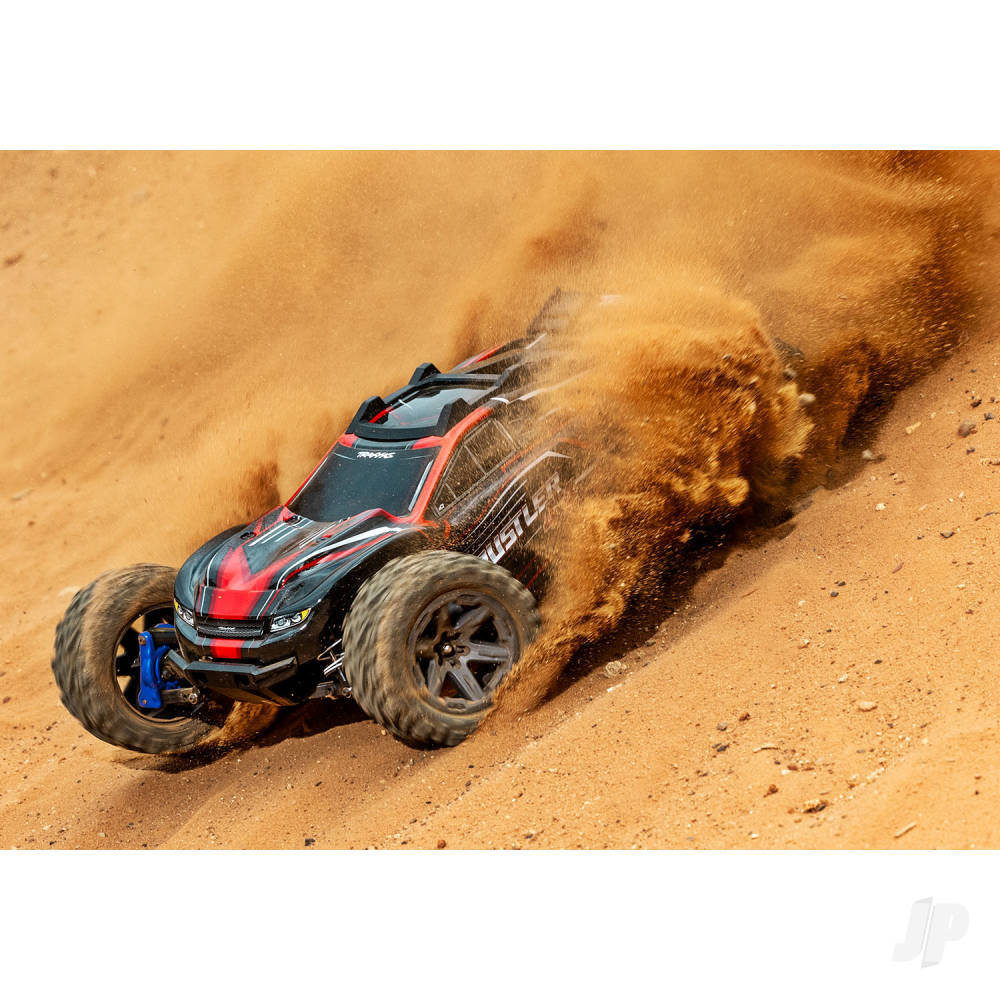 TRAXXAS Rustler 4X4 BL-2S 1:10 4WD RTR camion da stadio elettrico senza spazzole, rosso TRX67164-4-RED (stock ombra)