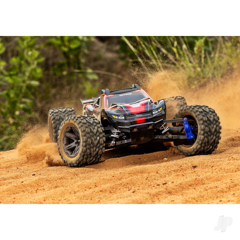 TRAXXAS Rustler 4X4 BL-2S 1:10 4WD RTR camion da stadio elettrico senza spazzole, rosso TRX67164-4-RED (stock ombra)