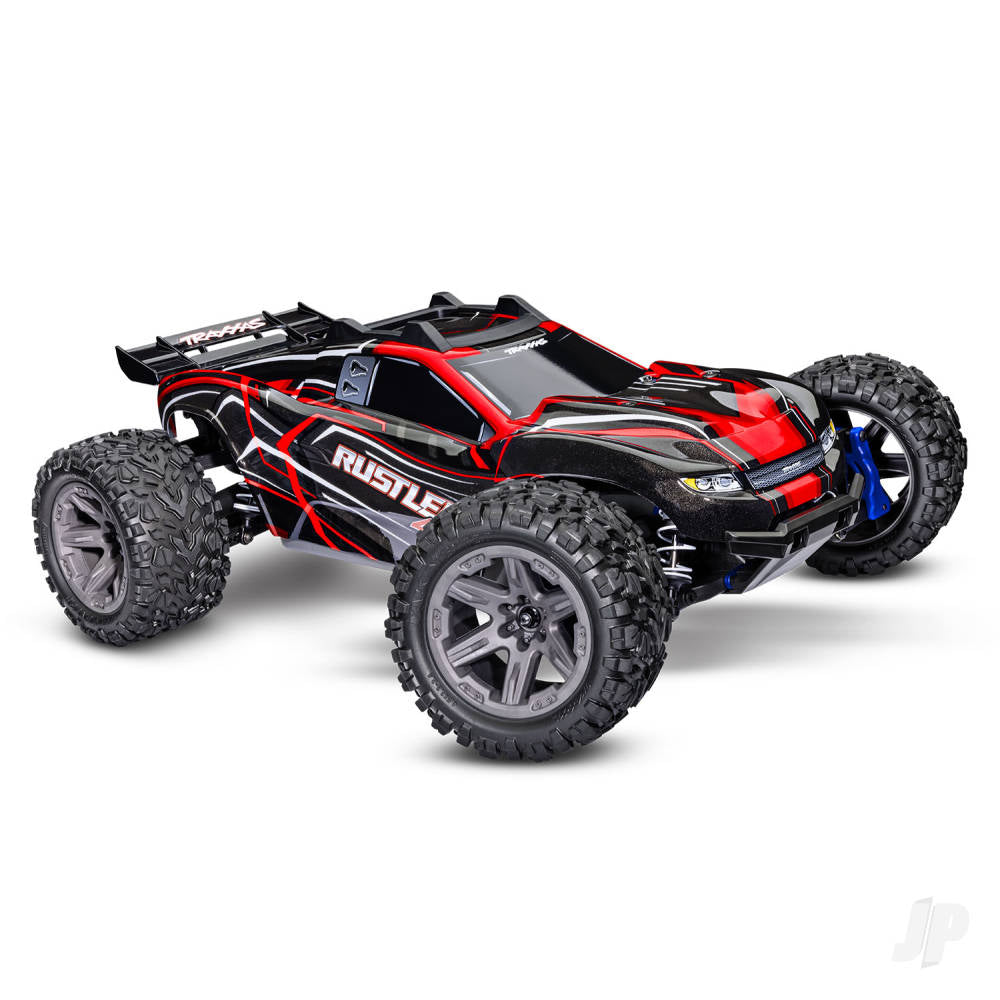 TRAXXAS Rustler 4X4 BL-2S 1:10 4WD RTR camion da stadio elettrico senza spazzole, rosso TRX67164-4-RED (stock ombra)