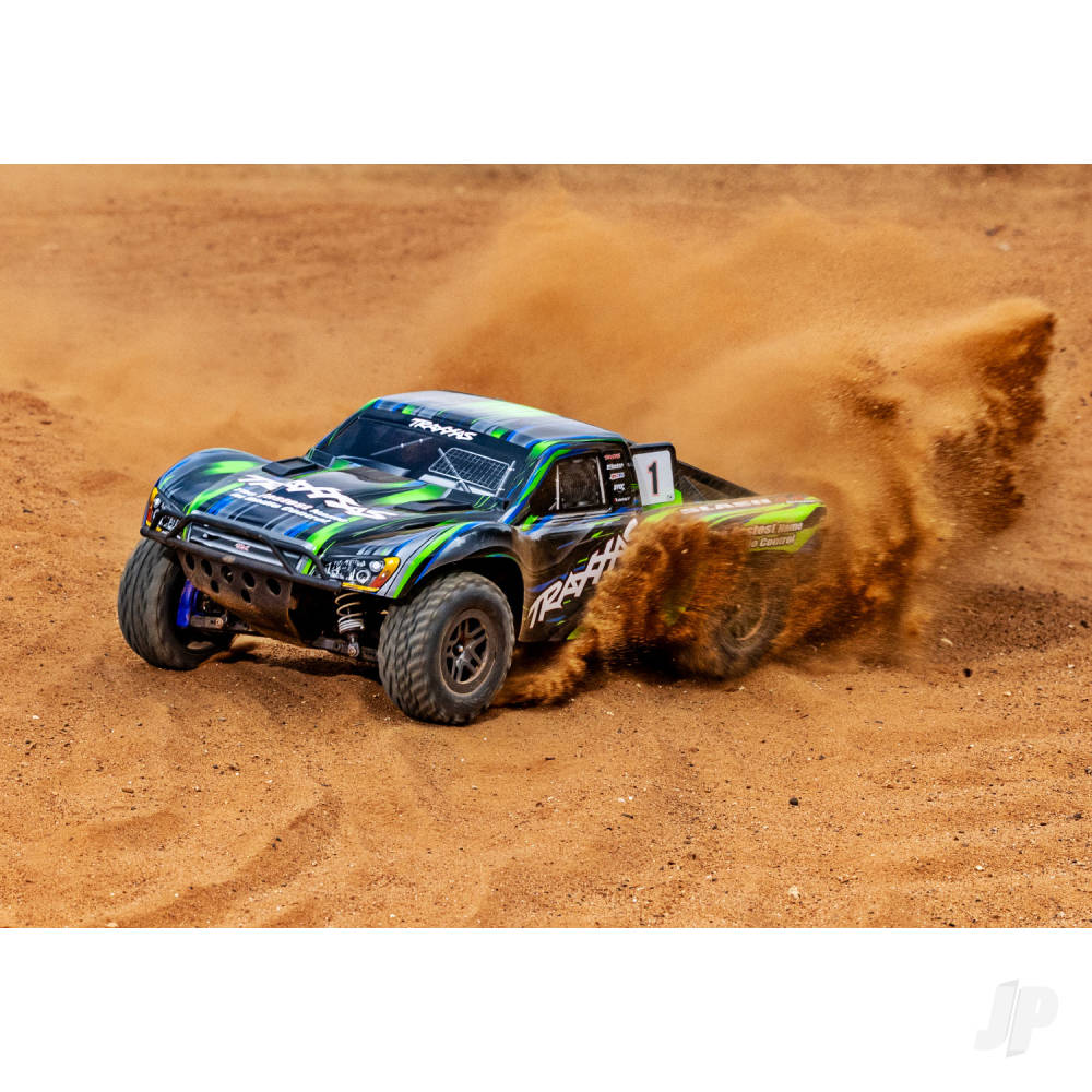 Traxxas Slash 4X4 BL-2S 1:10 4WD RTR camion elettrico senza spazzole per percorsi brevi, verde TRX68154-4-GRN (stock ombra)