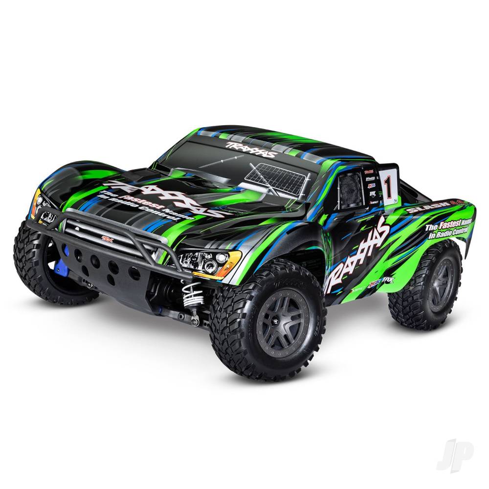 Traxxas Slash 4X4 BL-2S 1:10 4WD RTR camion elettrico senza spazzole per percorsi brevi, verde TRX68154-4-GRN (stock ombra)