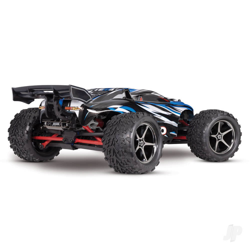 TRAXXAS E-Revo 1:16 4X4 Monster Truck, Blu (+ TQ 2 canali, XL-2.5, Titan 550, 6 celle NiMH, caricatore USB-C) (stock ombra) TRX71054-8-BLUE