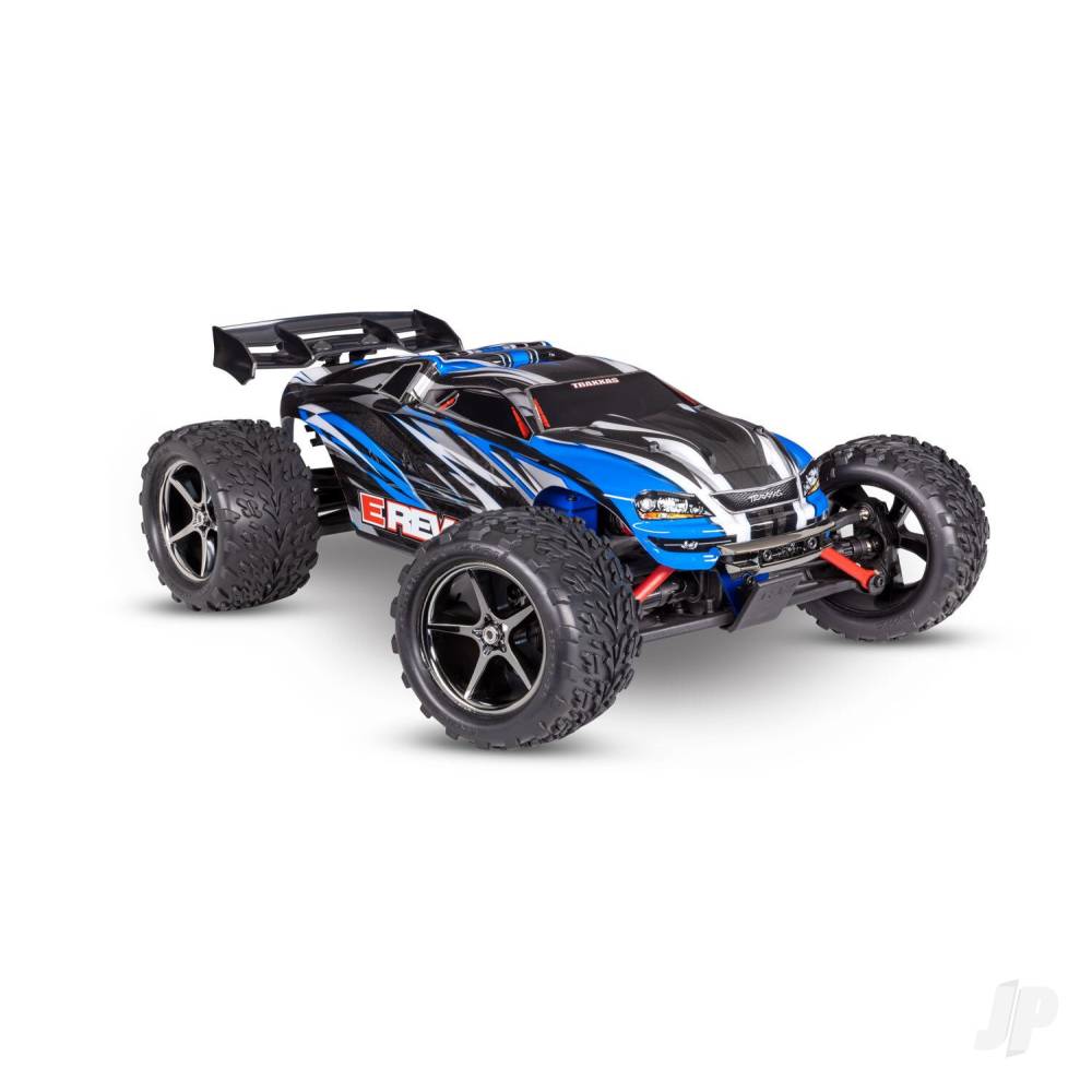 TRAXXAS E-Revo 1:16 4X4 Monster Truck, Blue (+ TQ 2-ch, XL-2.5, Titan 550, 6-Cell NiMH, USB-C charger) (shadow stock)  TRX71054-8-BLUE