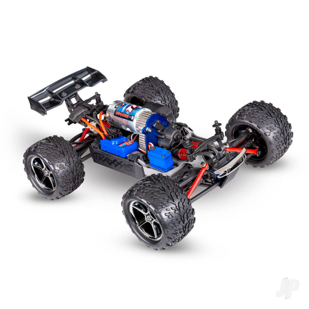 TRAXXAS E-Revo 1:16 4X4 Monster Truck, Blu (+ TQ 2 canali, XL-2.5, Titan 550, 6 celle NiMH, caricatore USB-C) (stock ombra) TRX71054-8-BLUE