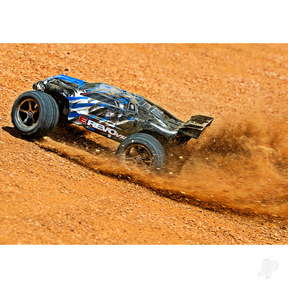 TRAXXAS E-Revo VXL 1:16 4X4 RTR Monster Truck da corsa elettrico senza spazzole TRX71076-8-BLUEX (stock ombra)