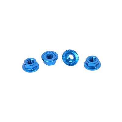 Core RC SERRATED ALLOY M4 NUTS; BLUE PK 4  CR035