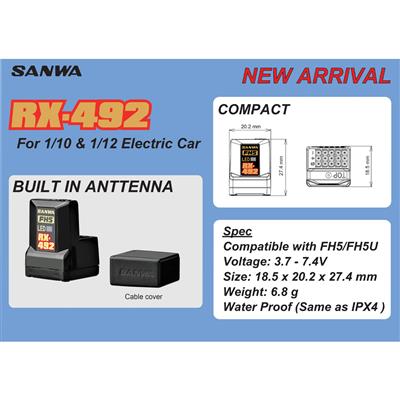 SANWA RX-492 ONTVANGER-WP-FH5/FH5U Artikelnr. SA107A41383A