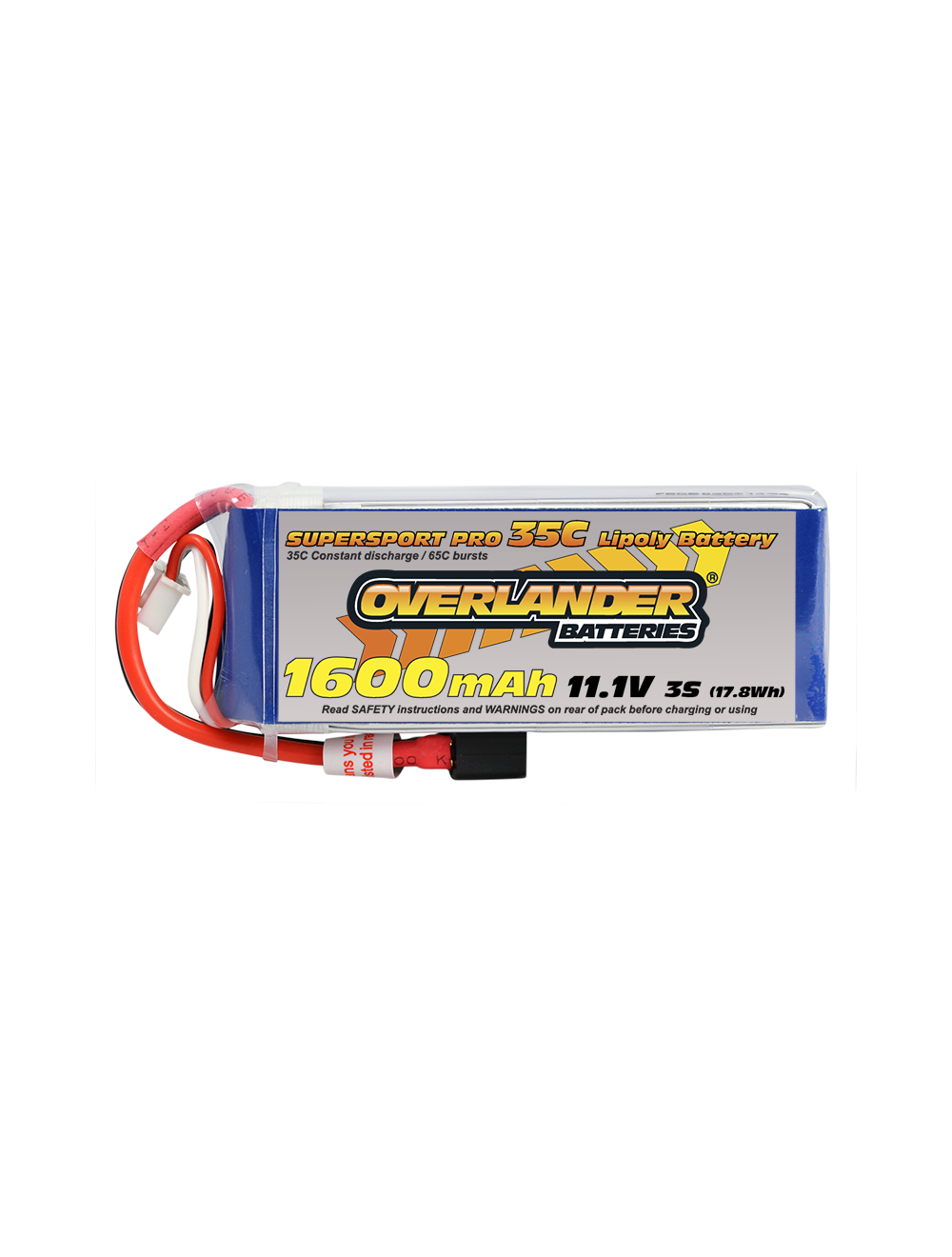 Overlander 1600MAH 11.1V 3S 35C SUPERSPORT PRO LIPO BATTERY EC3 2565