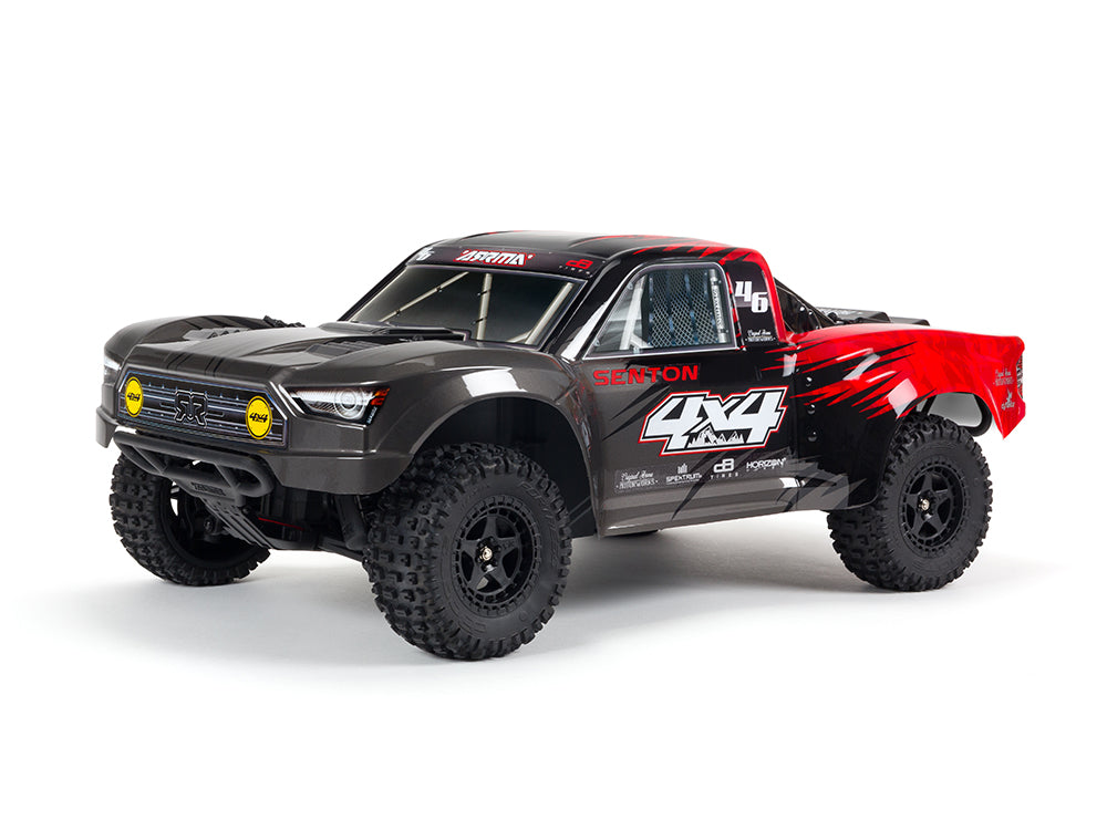 ARRMA Senton 4X4 MEGA SLT3 kortebaantruck RTR rood met batterij en oplader ARA4203V3BIT1 