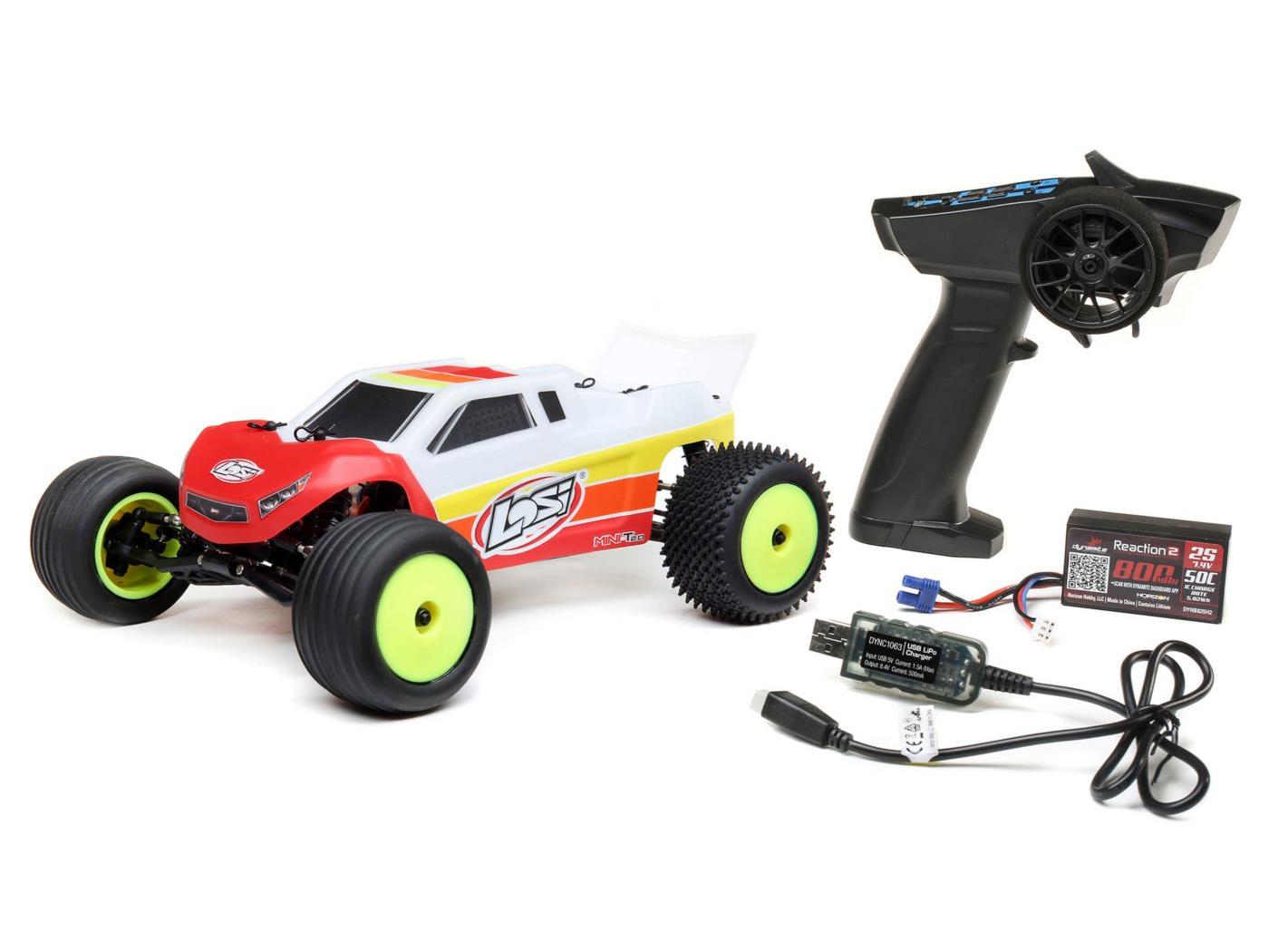 LOSI Mini-T 2.0 2WD stadiontruck borstelloos RTR, rood LOS01019T1