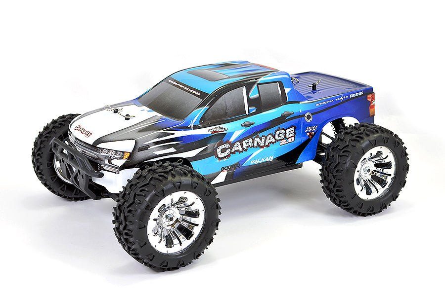 FTX Carnage 2.0 1/10 Brushed Truck 4wd RTR - Blauw FTX5537B (schaduwvoorraad)