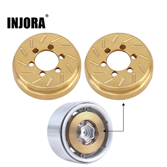INJORA 2PCS Brass 63g Internal Counterweight for 1.9 2.2 inch Wheel Rims Axial SCX10 90046 TRX4 TRX6 VS4-10 RC Crawler Car