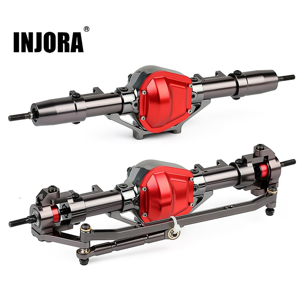 INJORA RC Auto CNC Metallo Asse anteriore/posteriore per 1:10 RC Rock Crawler Car Axial SCX10