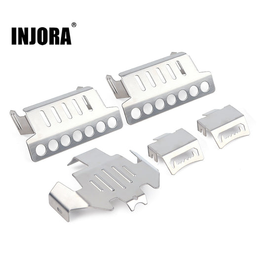 INJORA Stainless Steel Axle Protector Chassis Armor Plate for 1/10 RC Crawler TRX4 TRX-4 Upgrade Part