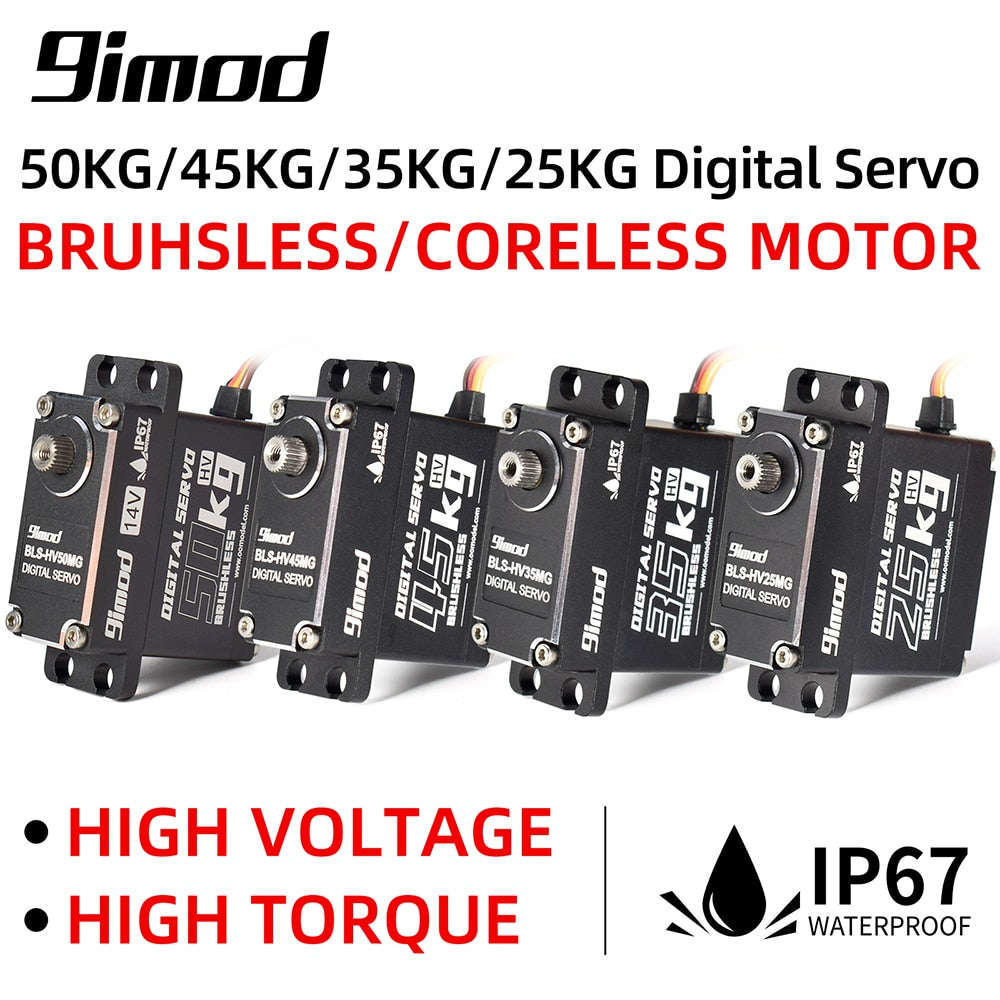 9imod Waterproof Brushless Servo 51KG 50KG 45KG 35KG 25KG 180 Degree Aluminium Digital Servo Metal Gear for Traxxas Scx10 RC Car Robot