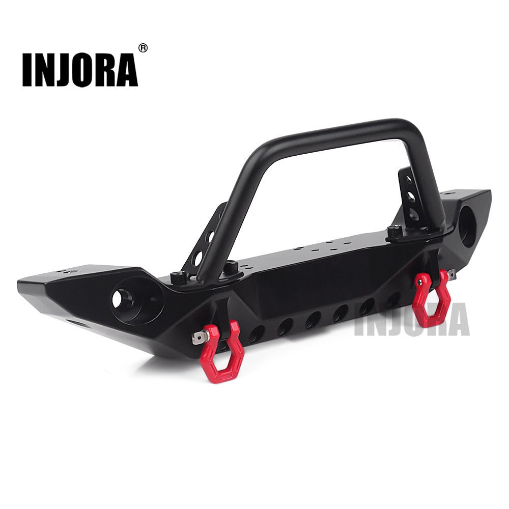 INJORA Metal Front Bumper with Led Lights for 1/10 RC Crawler Axial SCX10 90046 SCX10 III AXI03007 TRX-4