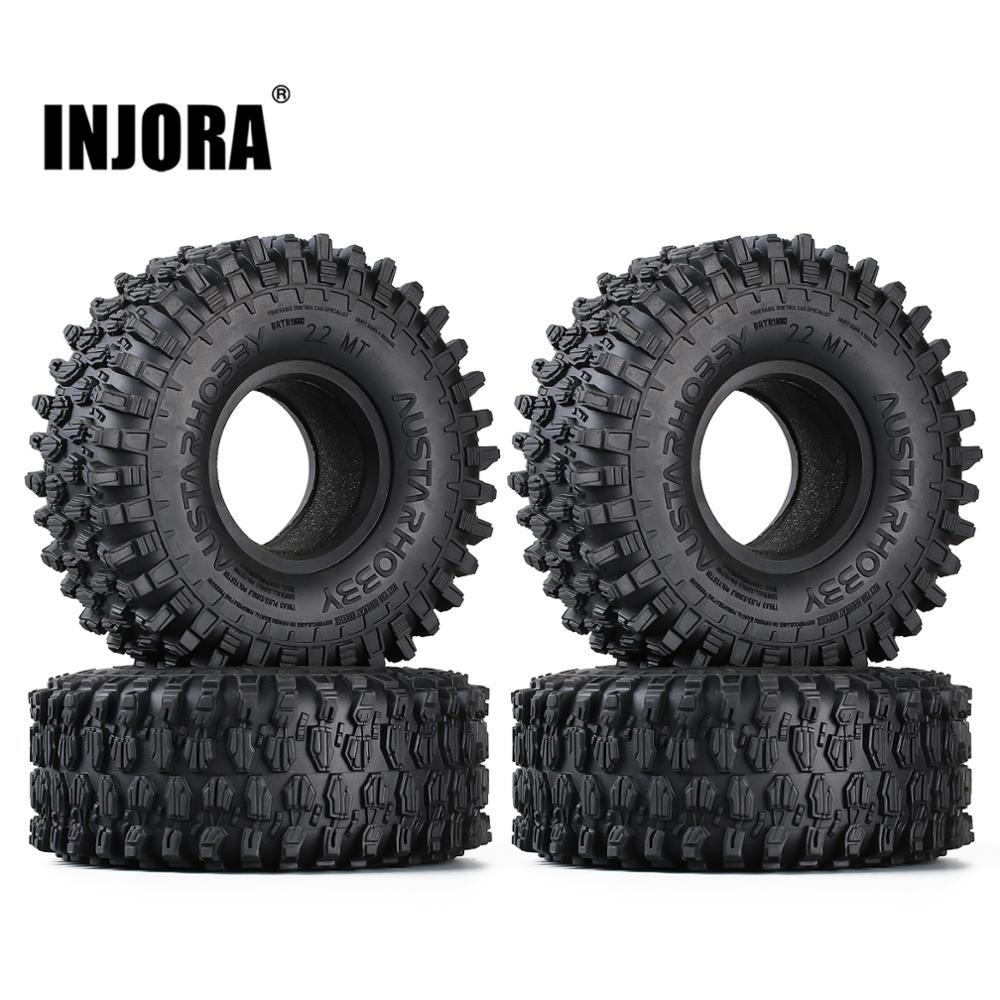 INJORA 4PCS 130*46MM 2.2 Rubber Terrain Tyre Wheel Tires for 1/10 RC Rock Crawler Axial SCX10 RR10 Wraith KM5