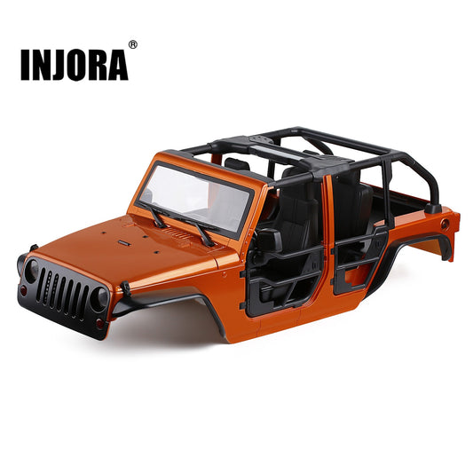 INJORA Kit smontato 313mm 12.3 "Interasse Tubo Porte Corpo Rigido Car Shell per 1/10 RC Crawler Axial SCX10 90046 Jeep Wrangler