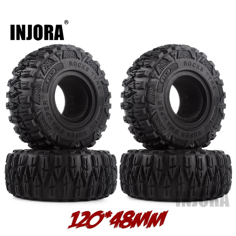 INJORA 4 STKS 2.2 "Modder Grappler Rubber Band 2.2 Wiel Banden 120*48 MM voor 1:10 RC Rock Crawler TRX4 TRX-6 Axiale SCX10 90046