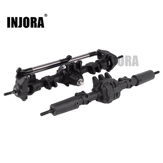 INJORA RC Car Front Rear Straight Complete Axle for 1:10 RC Crawler Axial SCX10 II 90046 90047 Upgrade Parts